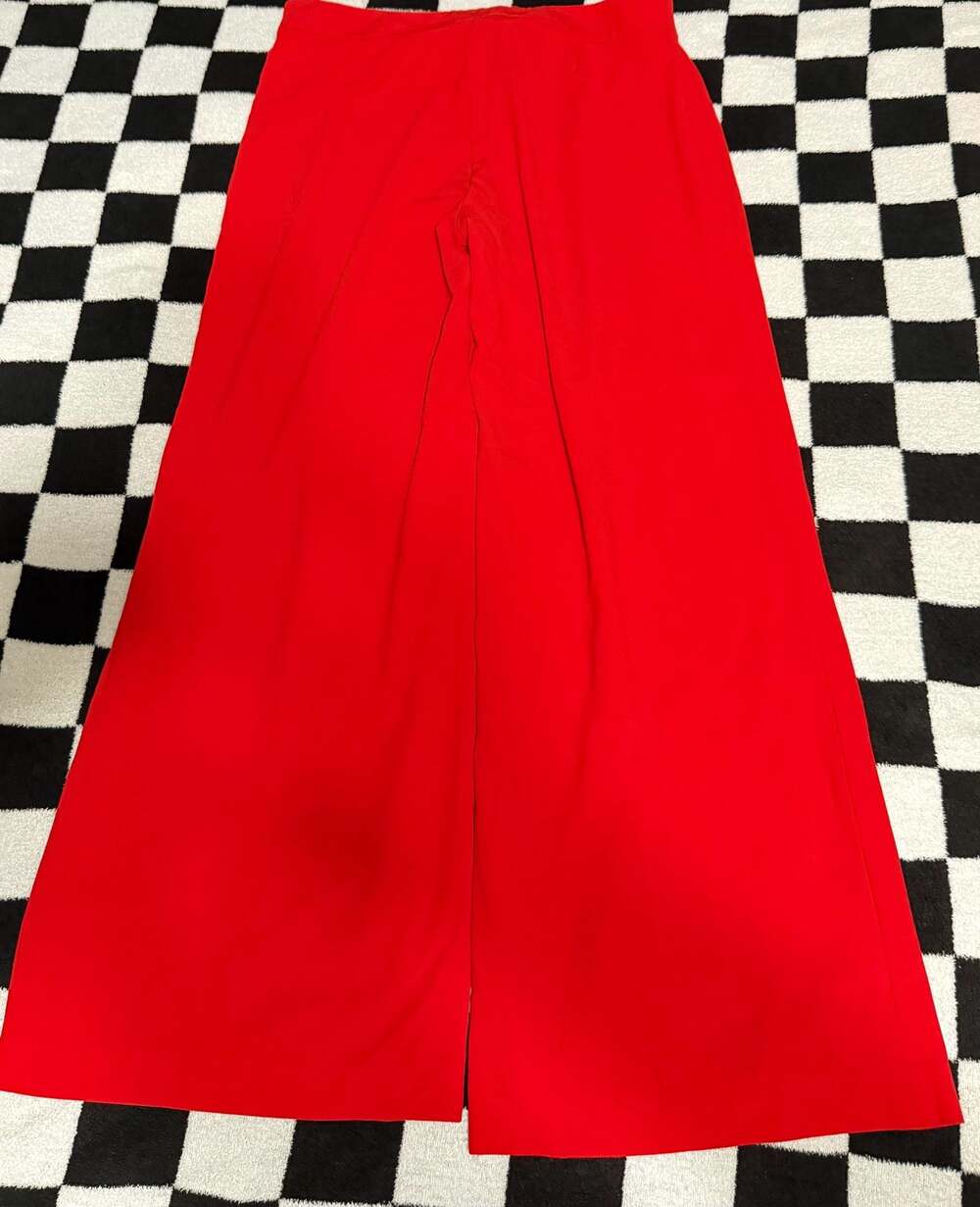 Lauren Ralph Lauren Red Wide Leg Anchor Button Pants Size 16 - Picture 2 of 4